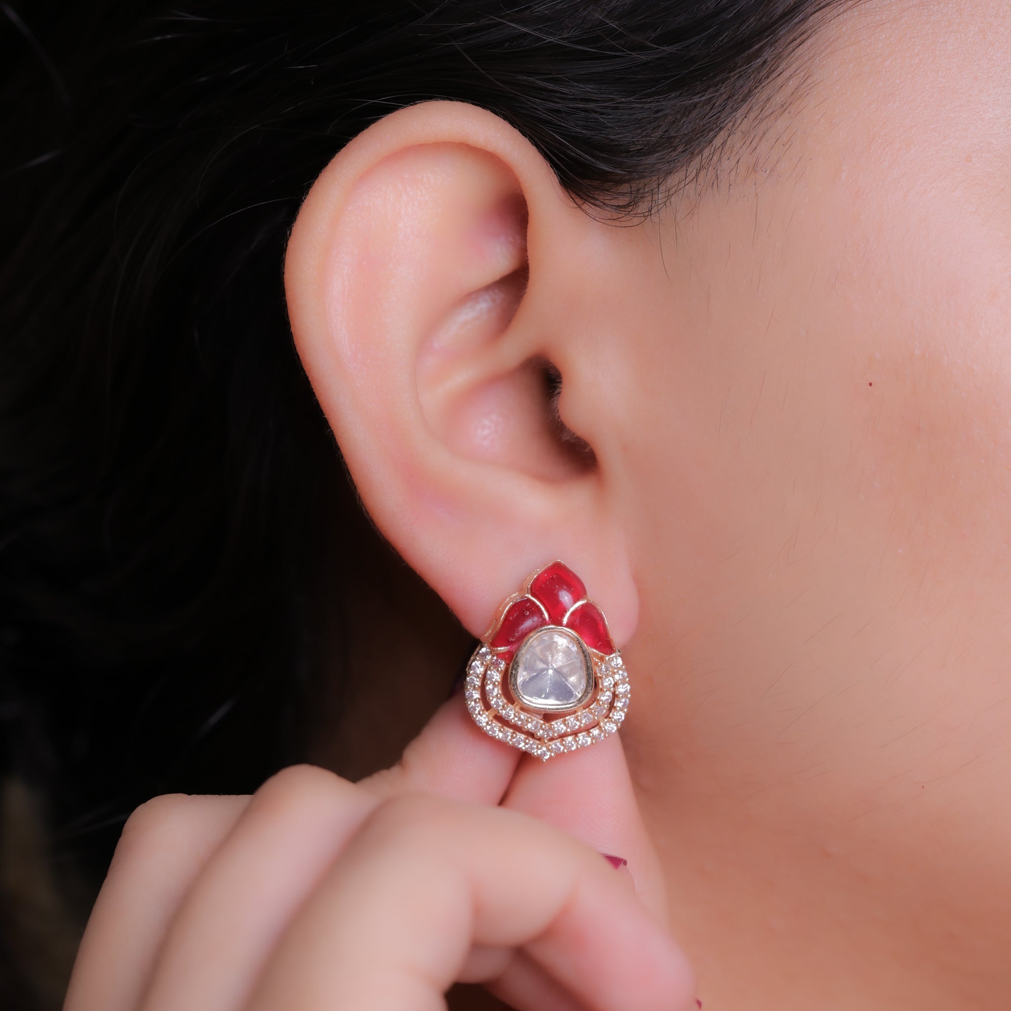 Anokhi Floral Kundan Studs