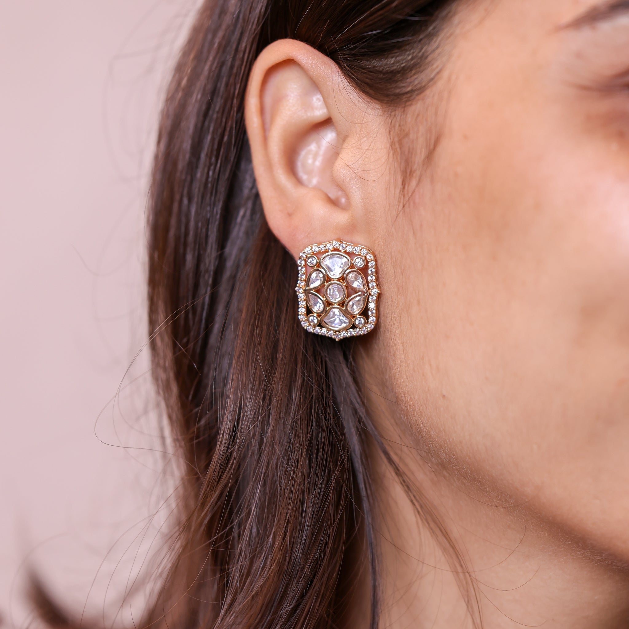 Anokhi Crystal Kundan Noor Studs