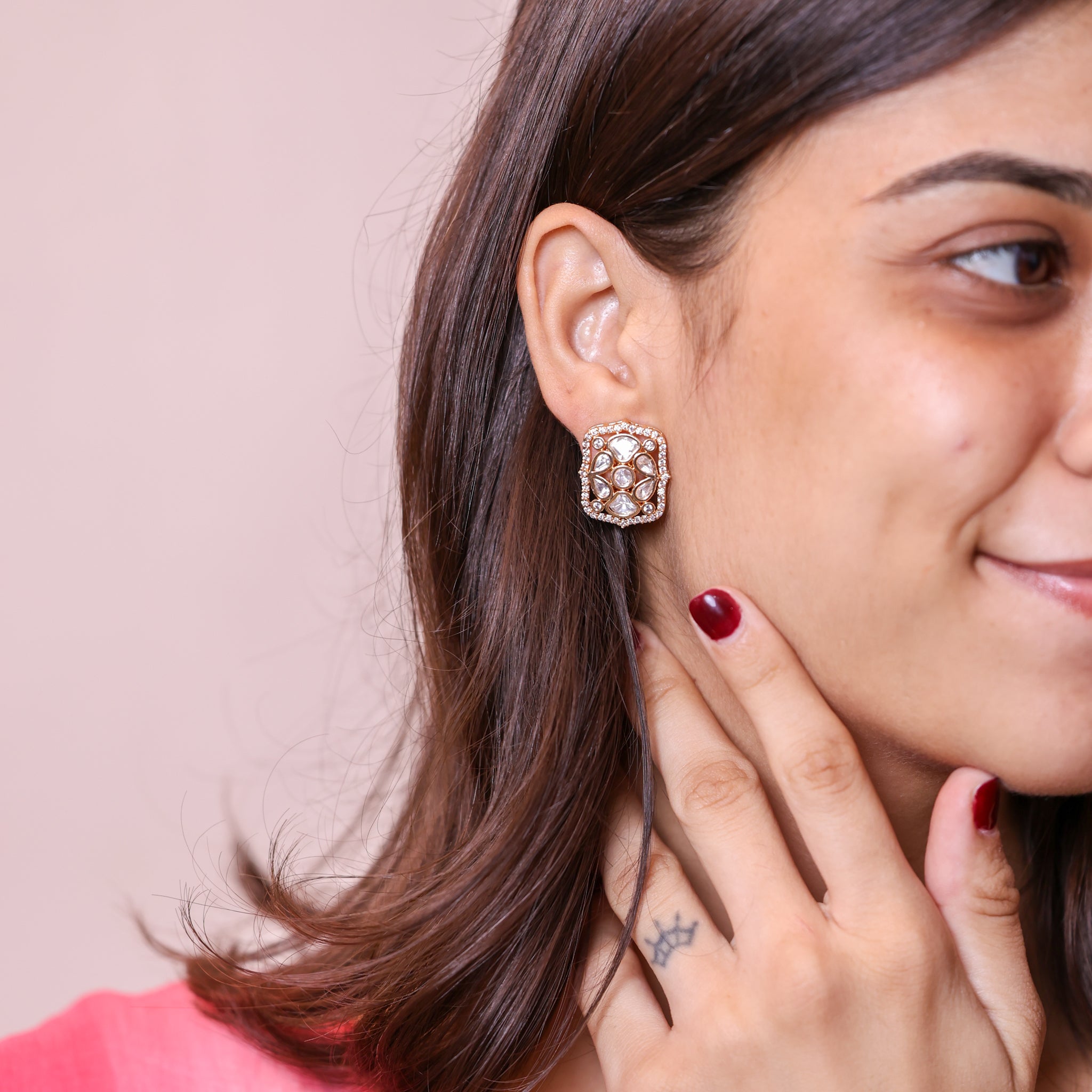 Anokhi Crystal Kundan Noor Studs