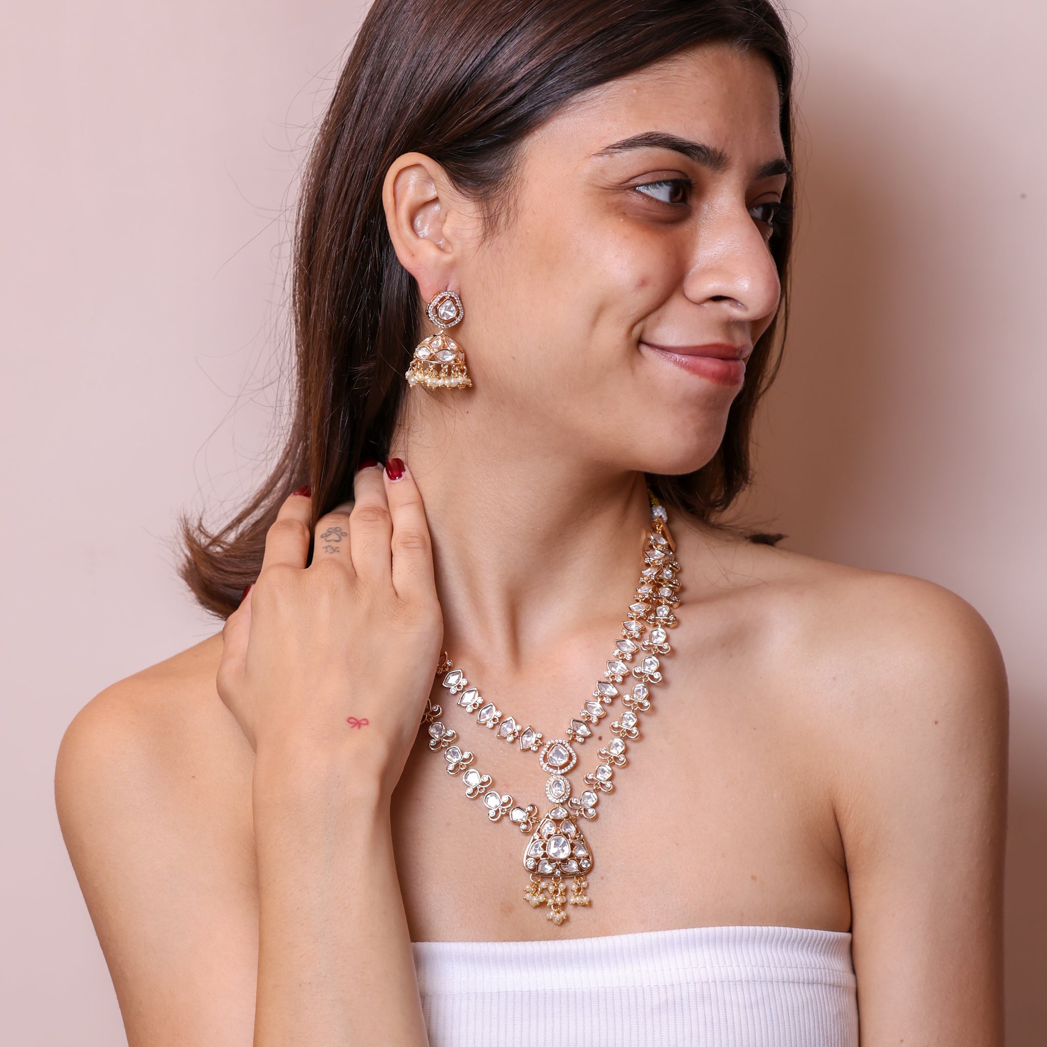 Anokhi Bridal Kundan Jhumki Necklace Set