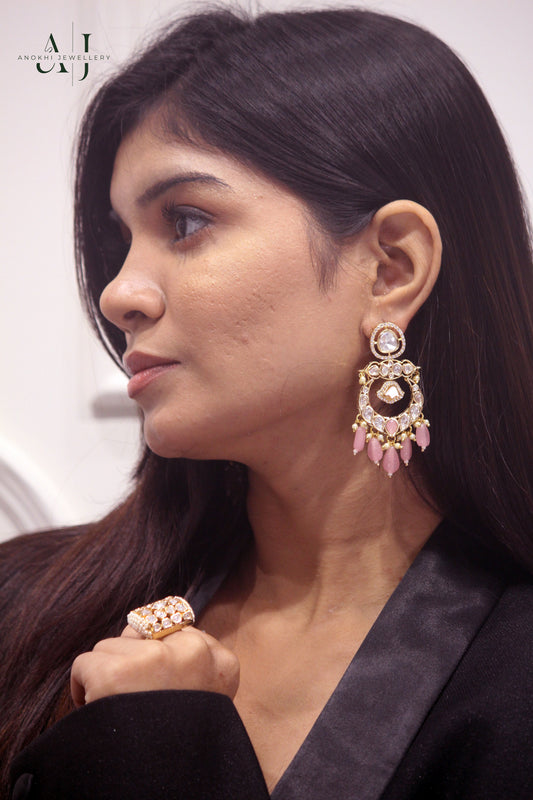 Anokhi Chaandbali Kundan Earrings with MOP