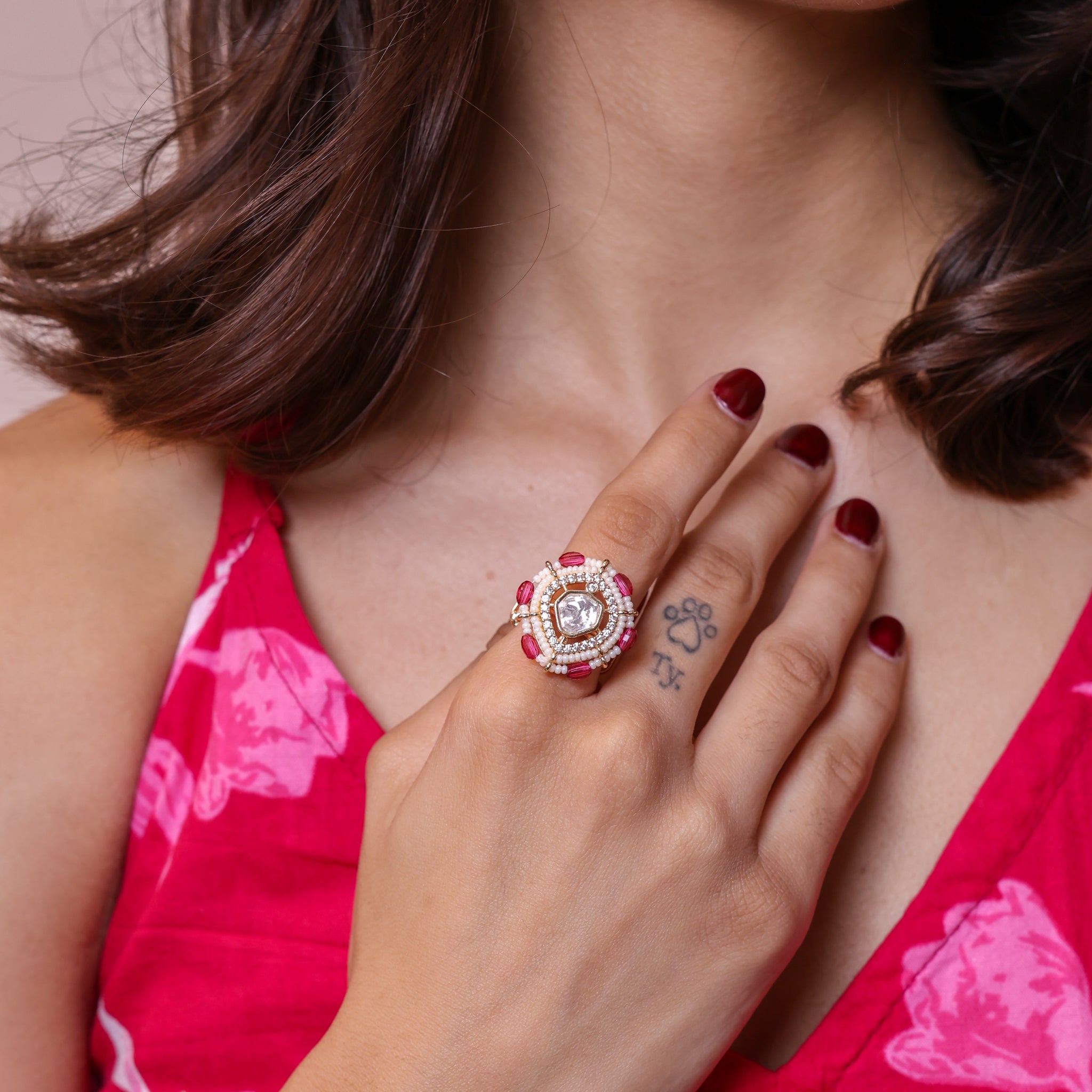 Anokhi Regal Pearl Trinity Rings