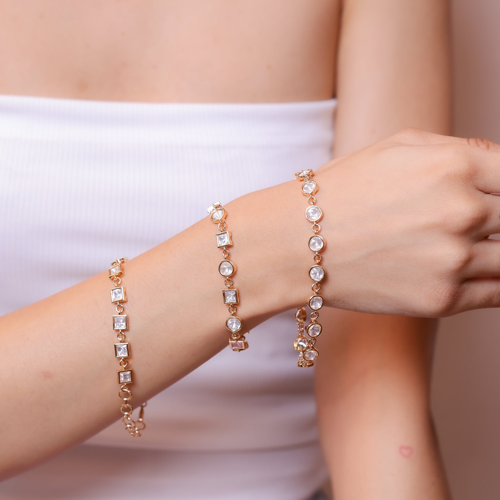 Anokhi Crystal Kundan Link Bracelet