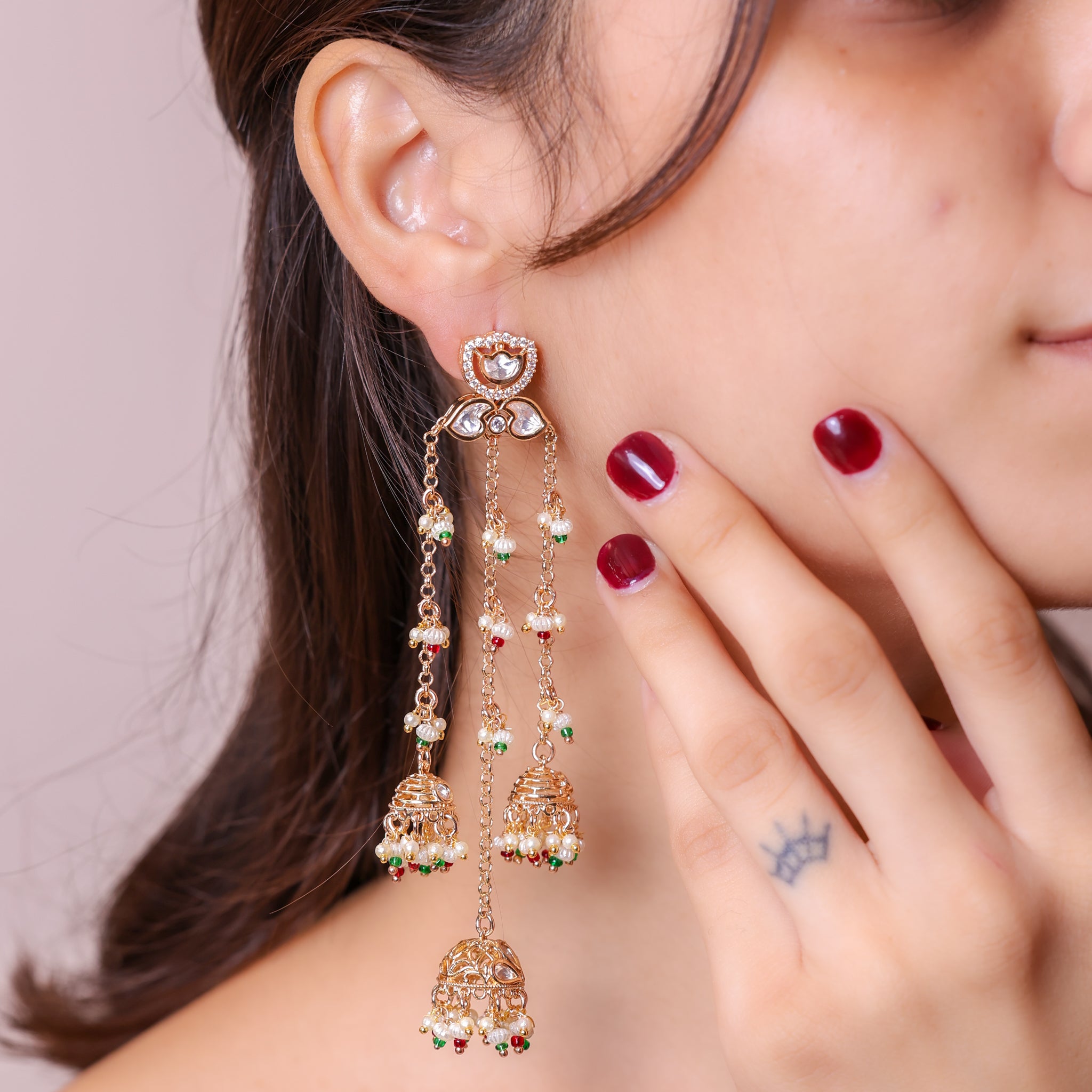 Anokhi Pearl Tassel Jhumki Chains